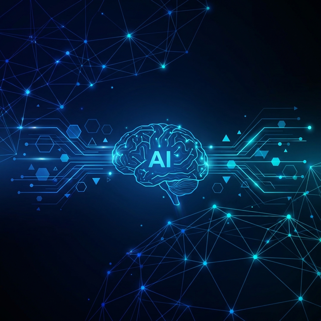 Data connecting to AI background